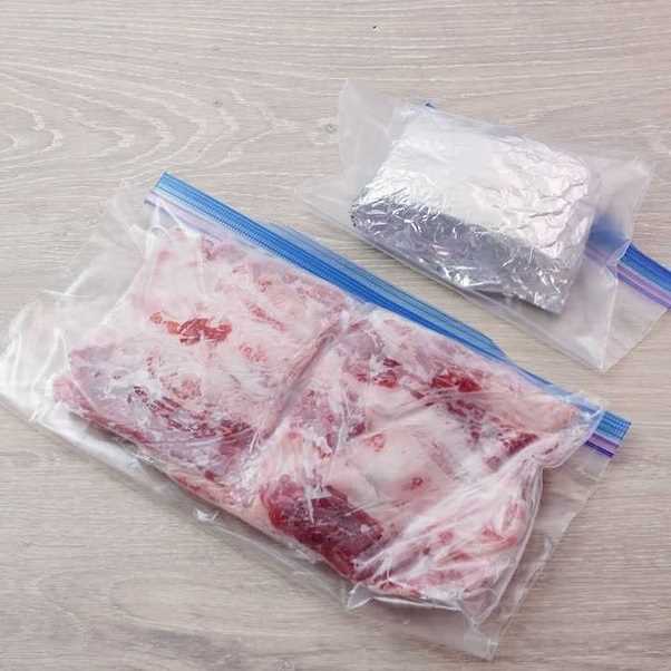 Is it OK to leave meat in plastic bag in fridge?